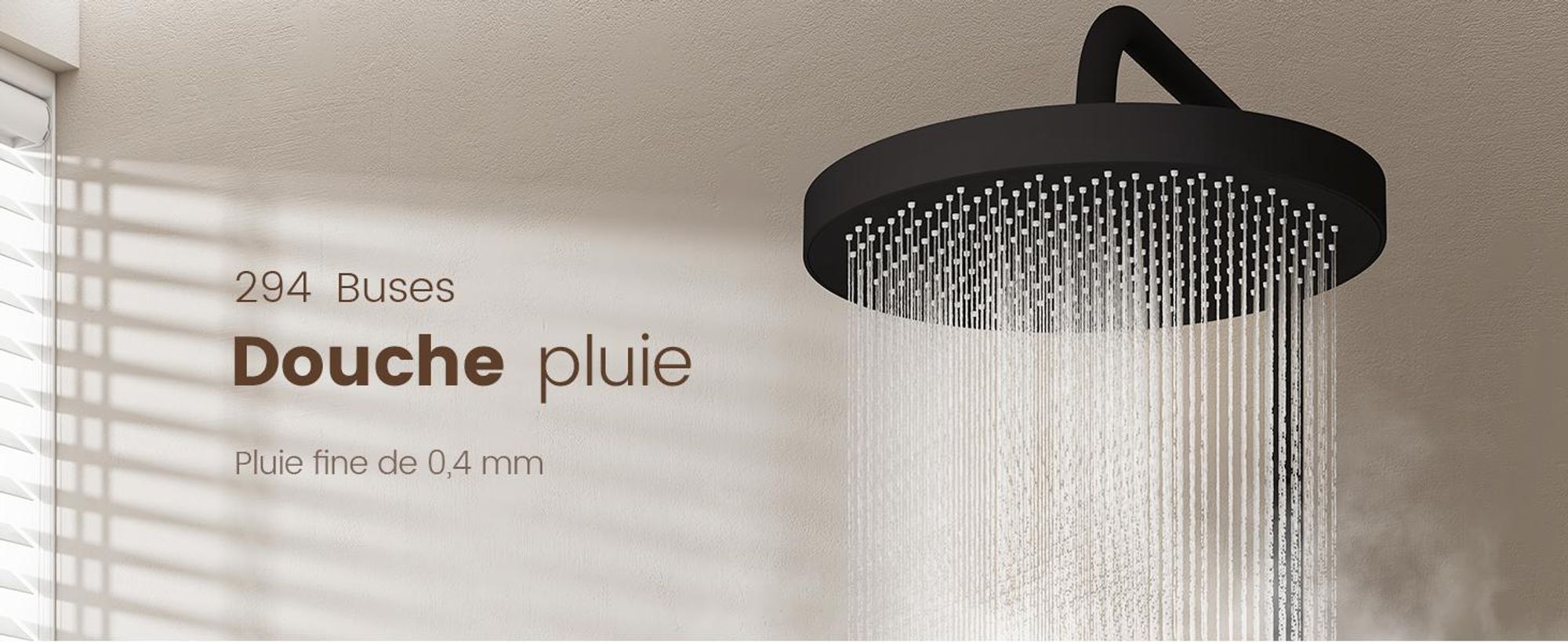 EMKE® Système de douche avec thermostat Noir avec douche pour enfants, affichage digital & filtre à chlore 4 sorties Rond Douche de pluie Familiale Colonne de douche F23