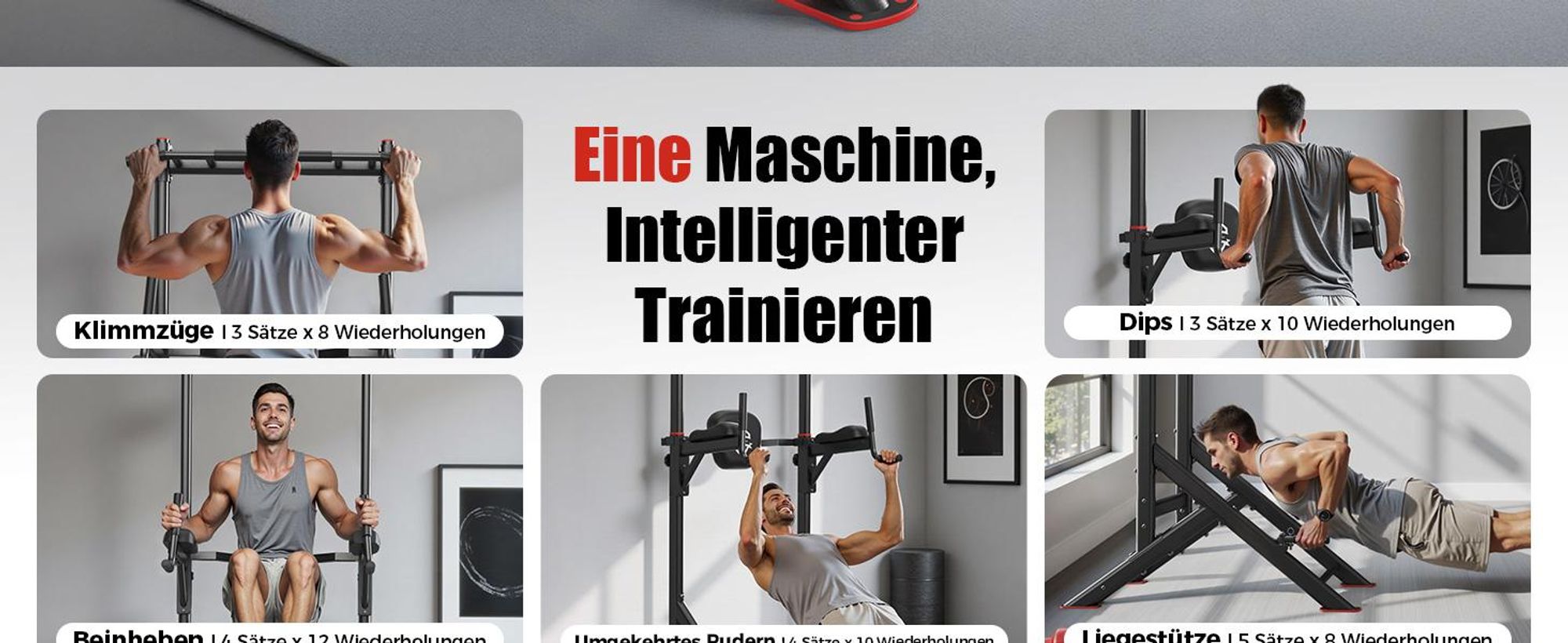 Sportsroyals Power Tower Klimmzug-Dip-Station, Hilfstrainer, multifunktional, für Zuhause, Fitnessstudio, Krafttraining, Fitnessgerät, 200 kg