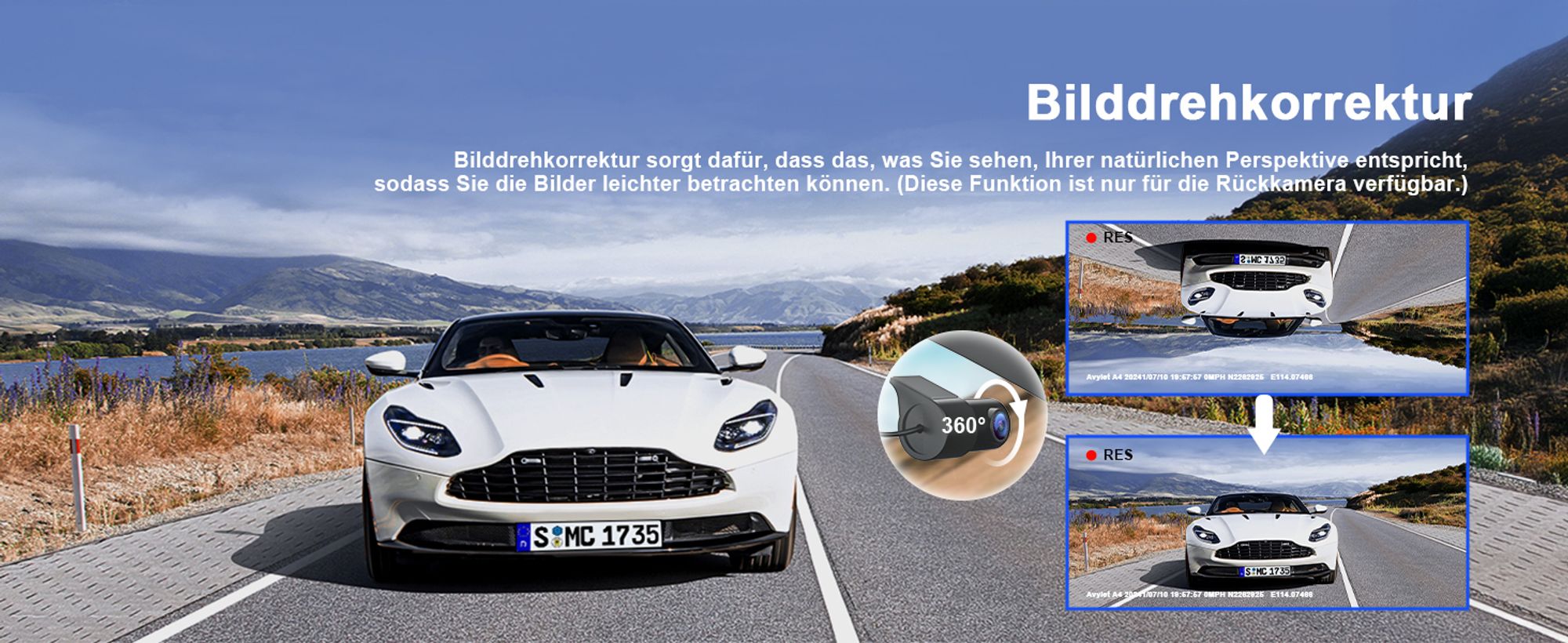 4K+1080P Dashcam Auto Vorne Hinten, Wi-Fi/APP Dual Auto Kamera mit Parküberwachung