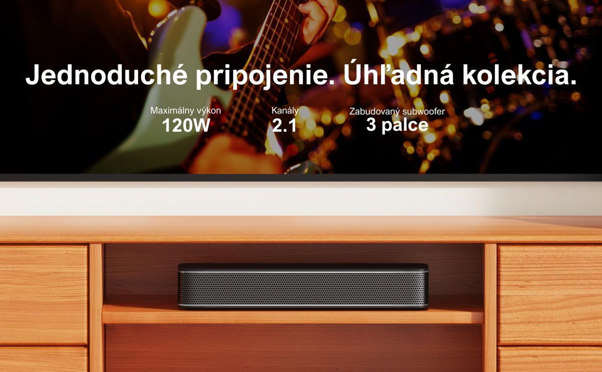 ULTIMEA 2.1-kanálový soundbar pre televízor s nastaviteľnými basmi, ovládaním cez aplikáciu, all-in-one soundbar, televízny reproduktor Bluetooth 5.4, Poseidon M20