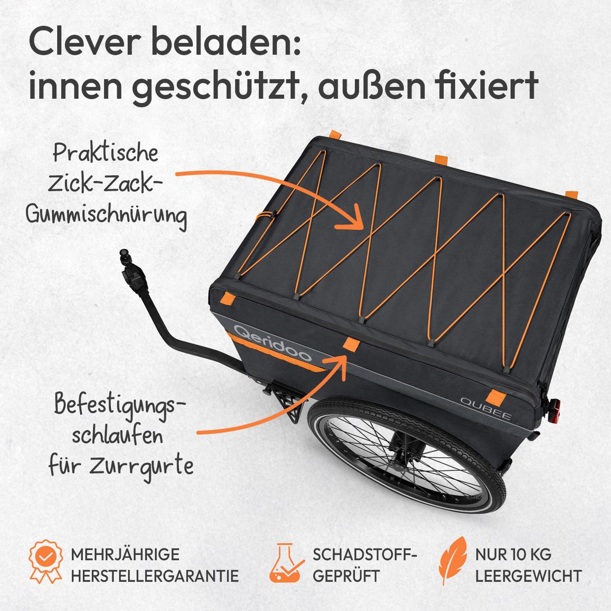 Qeridoo Qubee Cargo / Lastenanhänger, Farbe: Grey