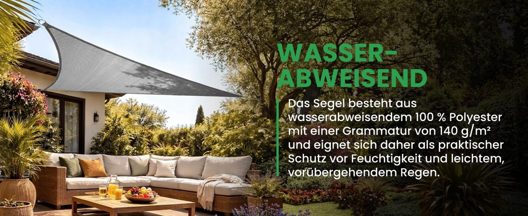 dreieckig Sonnensegel 4x4x4 Meter Wasserdichter auf Balkon Terrasse Patio
