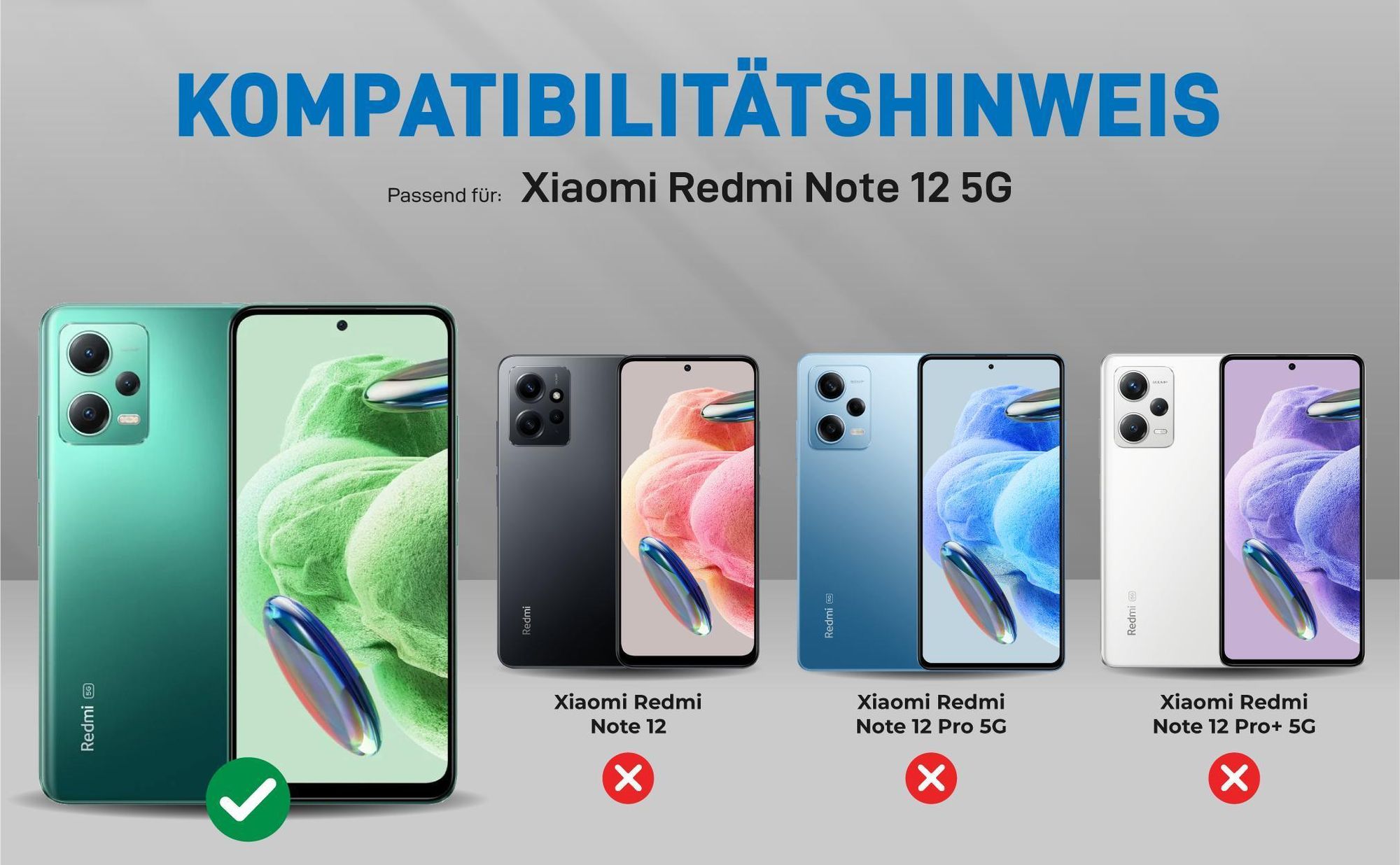 Kompatibilitätshinweise Hülle für Xiaomi Redmi Note 12 5G