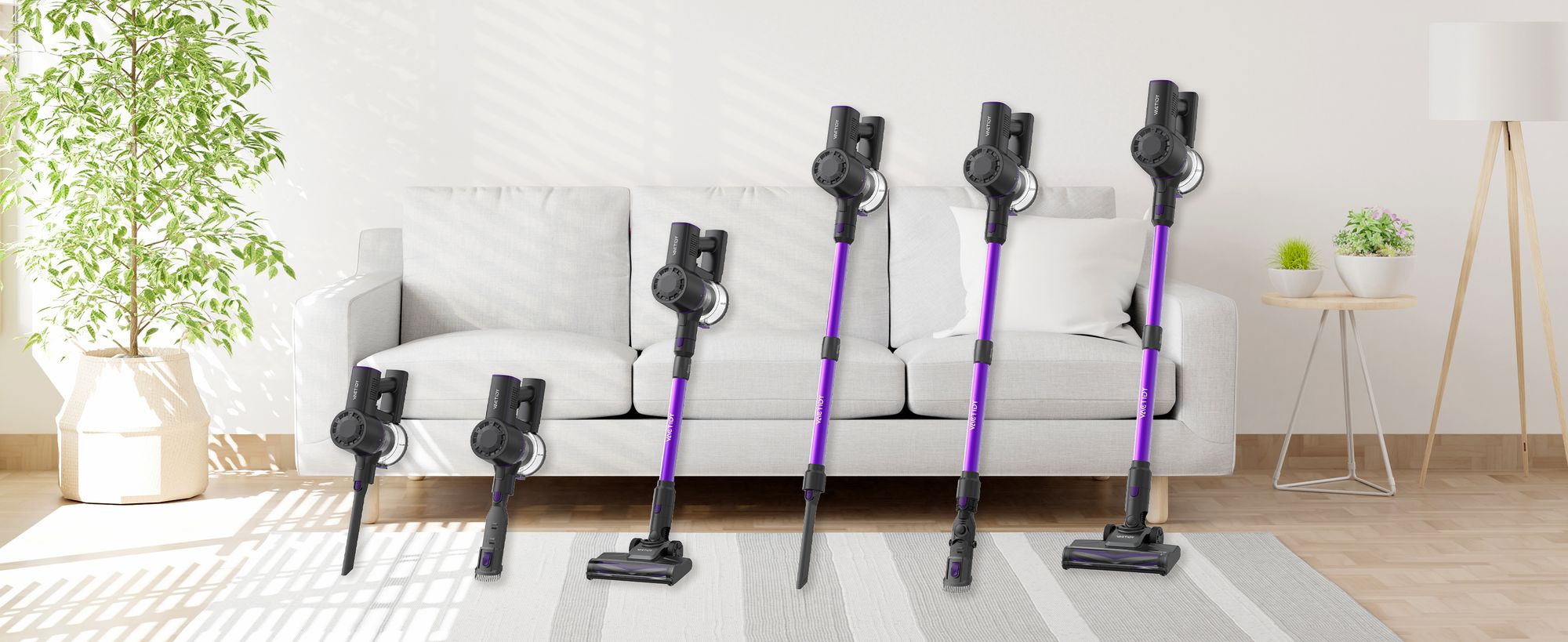 Bezprzewodowy odkurzacz Vactidy V8 Pro 35000 Pa, odkurzacz akumulatorowy 8 w 1, 45-minutowy samostojący odkurzacz ręczny do dywanów, sierści zwierząt, drewna i twardych podłóg