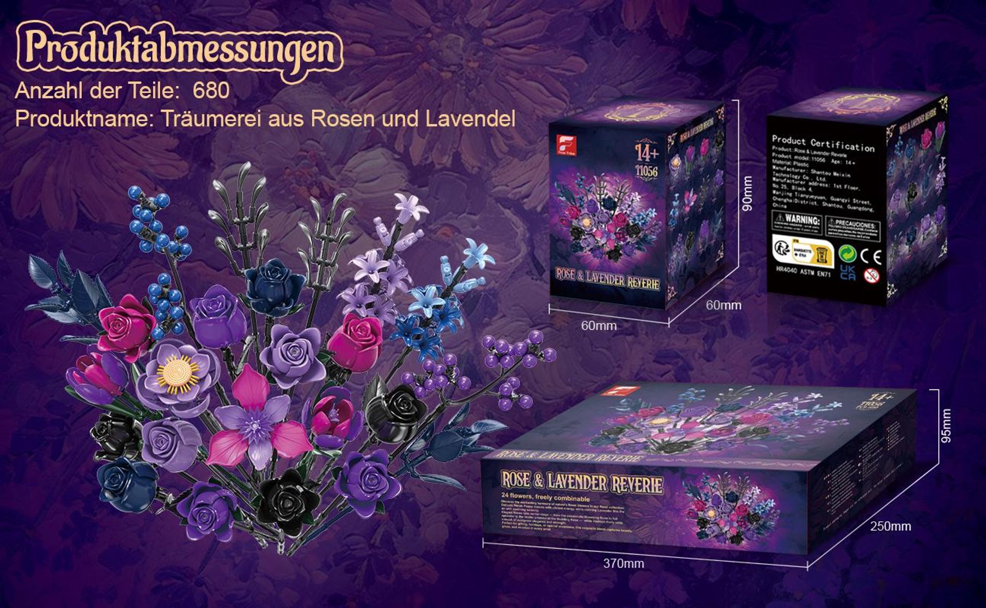 Spielzeug-Adventskalender Blumen Adventskalender 2026 für Frauen – 24 Tage Bauset klemmbausteine