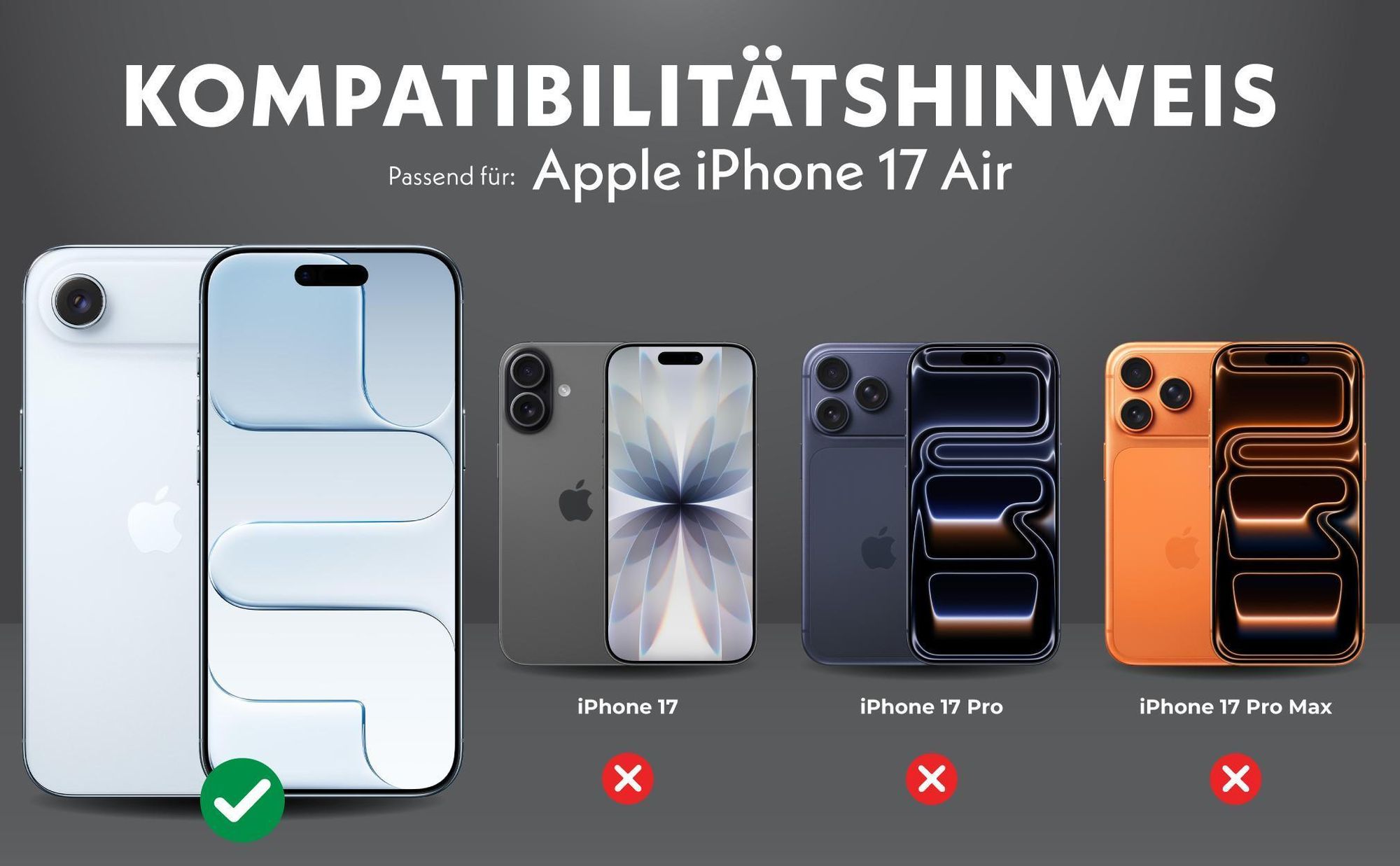 Kompatibilitätshinweise Linsenprotektoren für Apple iPhone 17 Air