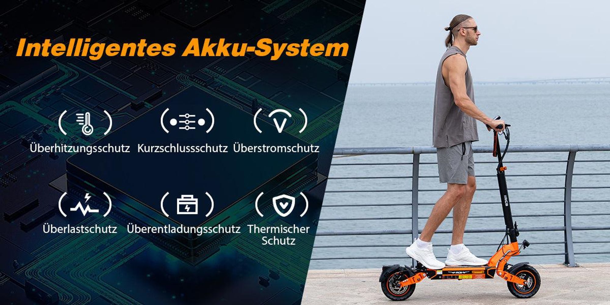 RCB D7 Pro Ultra E-Scooter mit Straßenzulassung bis 1600W 27Ah NFC Blinker App bis 120 km Reichweite 150 kg