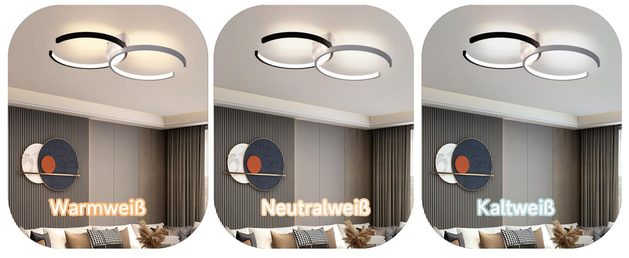 ZMH Lampa sufitowa LED 55 cm 37W ściemnialna z pilotem Lampa do salonu Lampa do jadalni Lampa do sypialni Lampa do łazienki