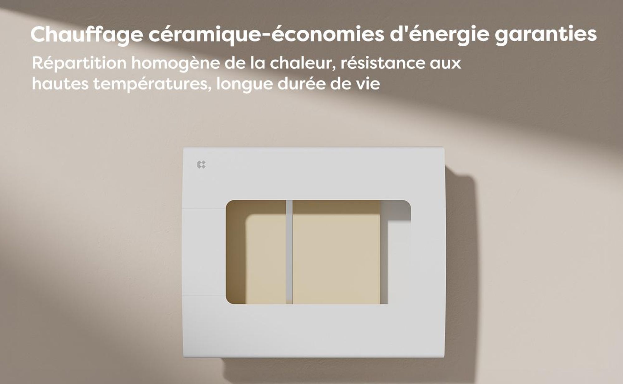 CIARRA Radiateur Électrique Fixé Inertie Sèche Céramique 1000W, pour Salle de Bain ou Chambre 10-15㎡ CBHT10E