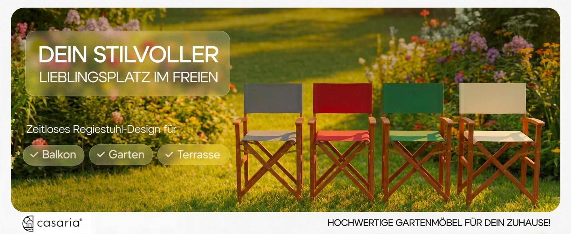 CASARIA® Regiestuhl 2er-Set, wetterfest, FSC®-Zertifiziert, rot