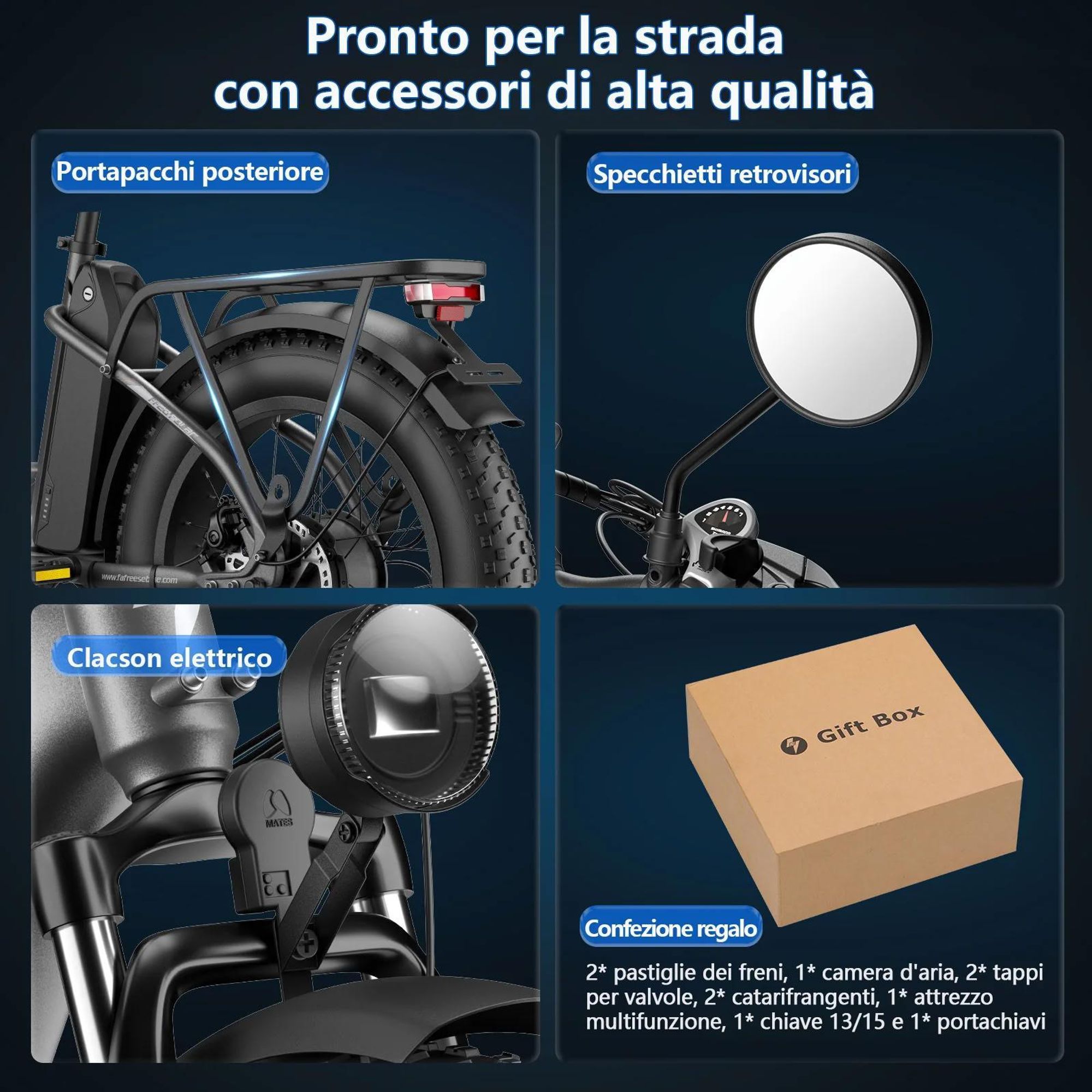 Bicicletta Elettrica FAFREES FF20 Polar - Batteria 48V12*2AH 20 Pollici Pneumatico Freno A Disco Idraulico - Grigio Blu