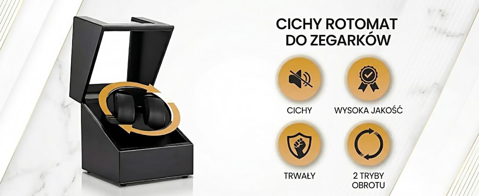 Nawijacz do zegarków Olvy na 2 zegarki, Nawijacz do zegarków Niezwykle cichy silnik, Miękka poduszka do zegarków, Nawijacz do zegarków