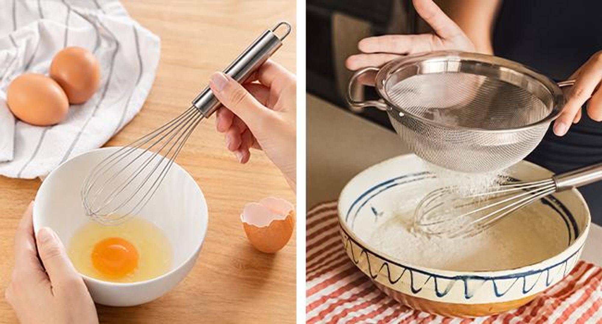 KRUMAD Schneebesen Set 3-teilig, Edelstahl Rührbesen, Hand Schneebesen Küche, Quirl zum Verquirlen, Mischen und Backen, spülmaschinengeeignet