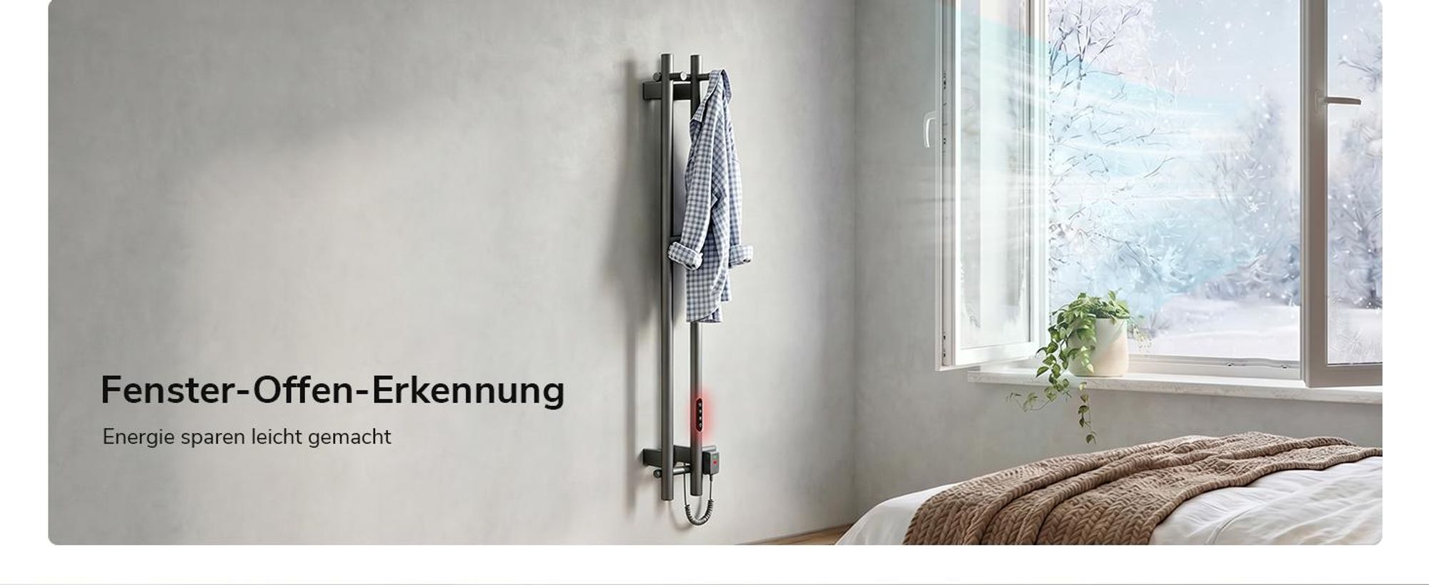 Heilmetz Elektrischer Handtuchheizkörper Smart WLAN Handtuchtrockner 120x12 cm mit Timer, Platzsparend, Gunmetal Grau, 145W Mit / Ohne heizstab