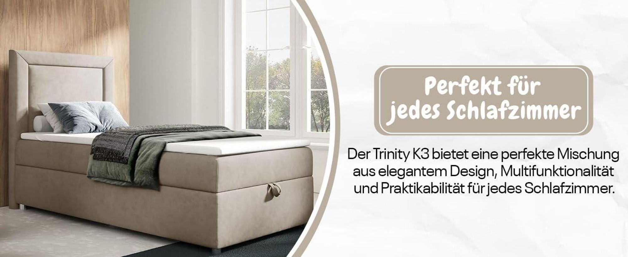 Boxspringbett mit Bettkasten Trinity K-3 SINGLE Bonellfederkern inkl. Topper, mit Lieferung, Aufbau & Entsorgung 80x200-BLAU