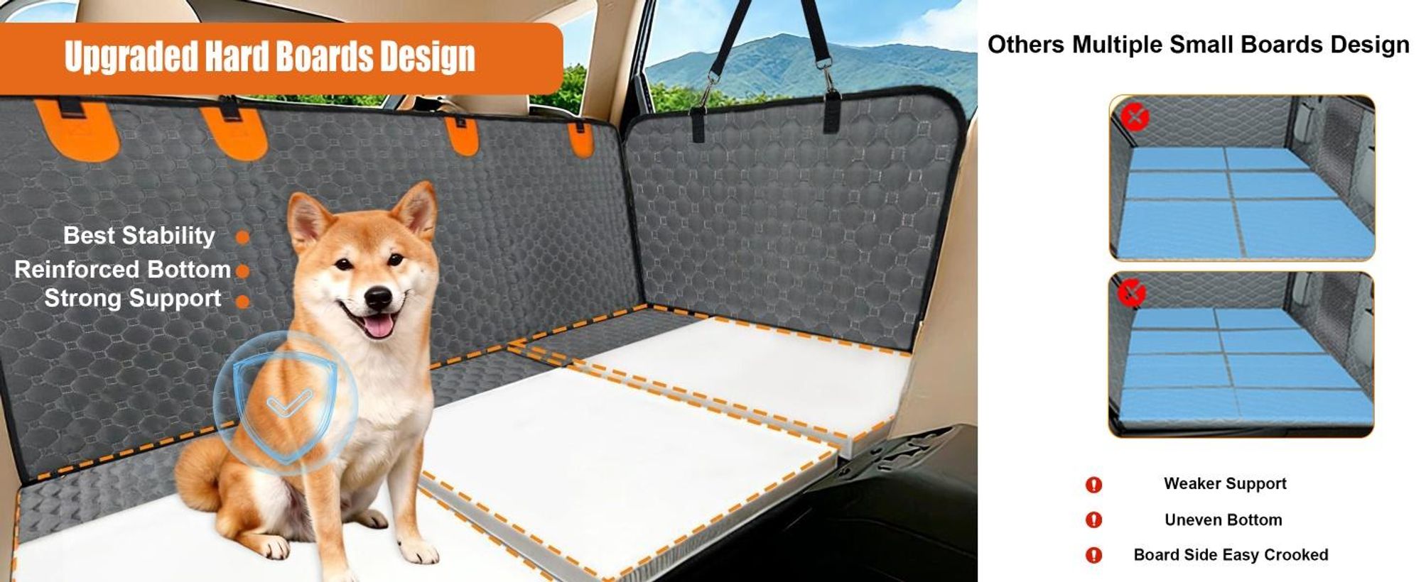 WISFOR Auto Hundedecke Schutzdecke Autoschondecke Rücksitz Kofferraum Kratzfest Wasserfest 128 x 63 x 56 cm