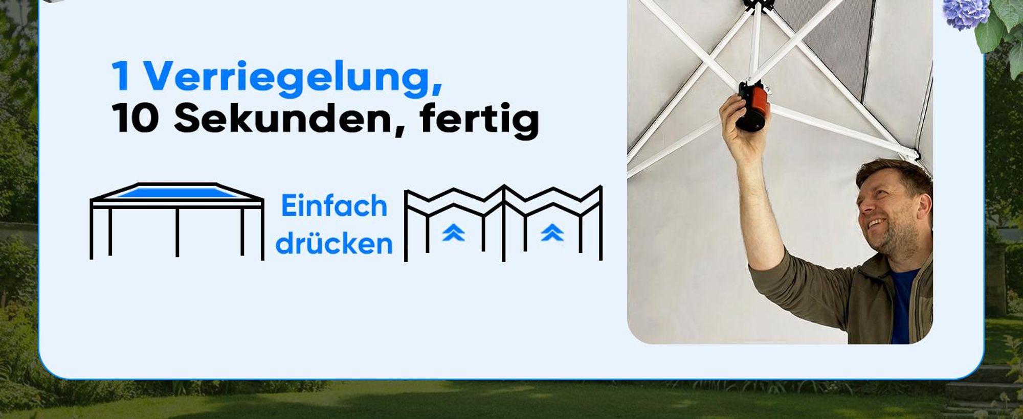 Quictent 3x6m Faltpavillon, Pavillon EIN-Tasten-Zentralverriegelung, faltbar mit 6 Seitenwänden, UV-beständig, Gartenpavillon mit Abflusslöchern ,Grau