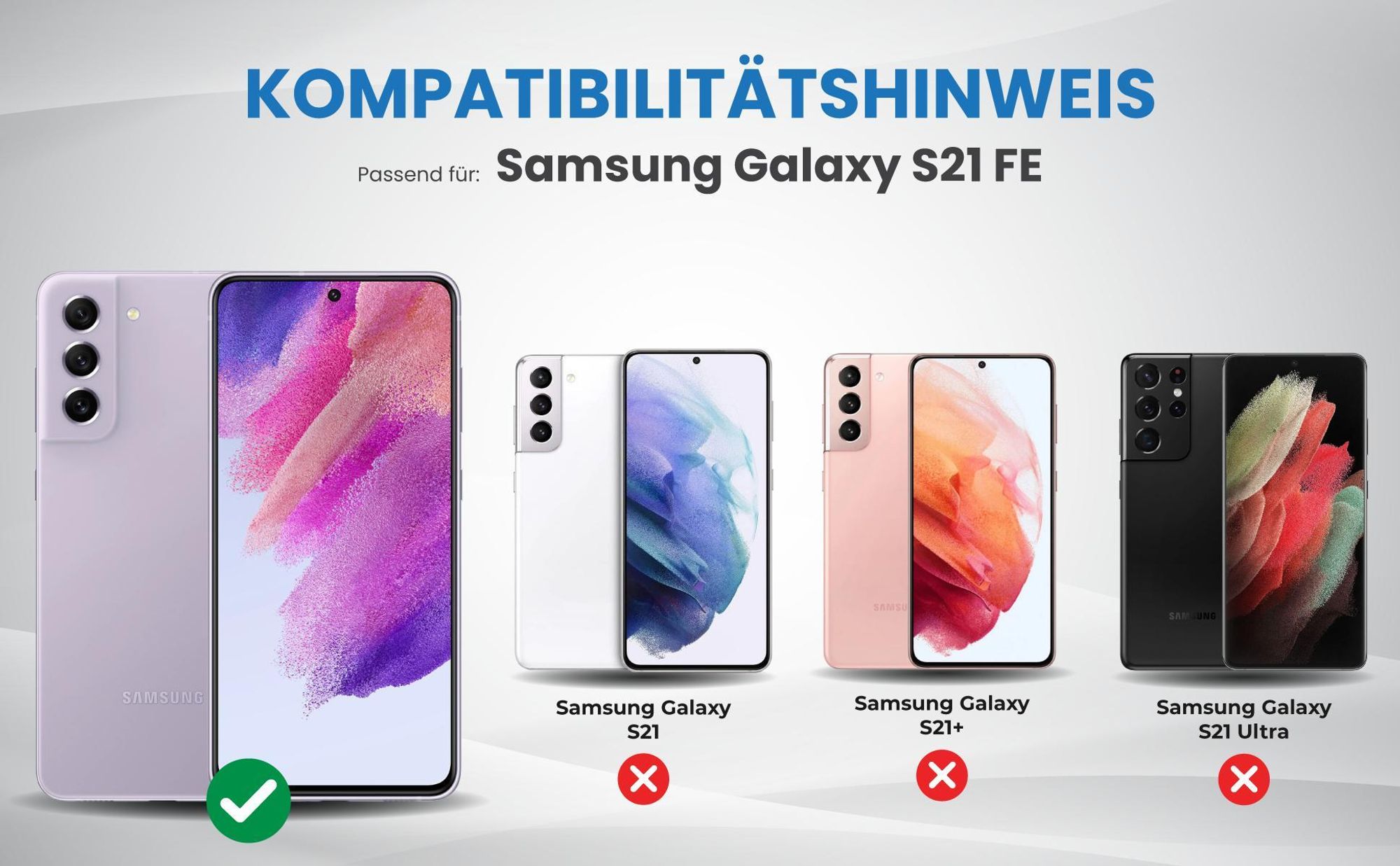 Kompatibilitätshinweise Hülle für Samsung Galaxy S21 FE