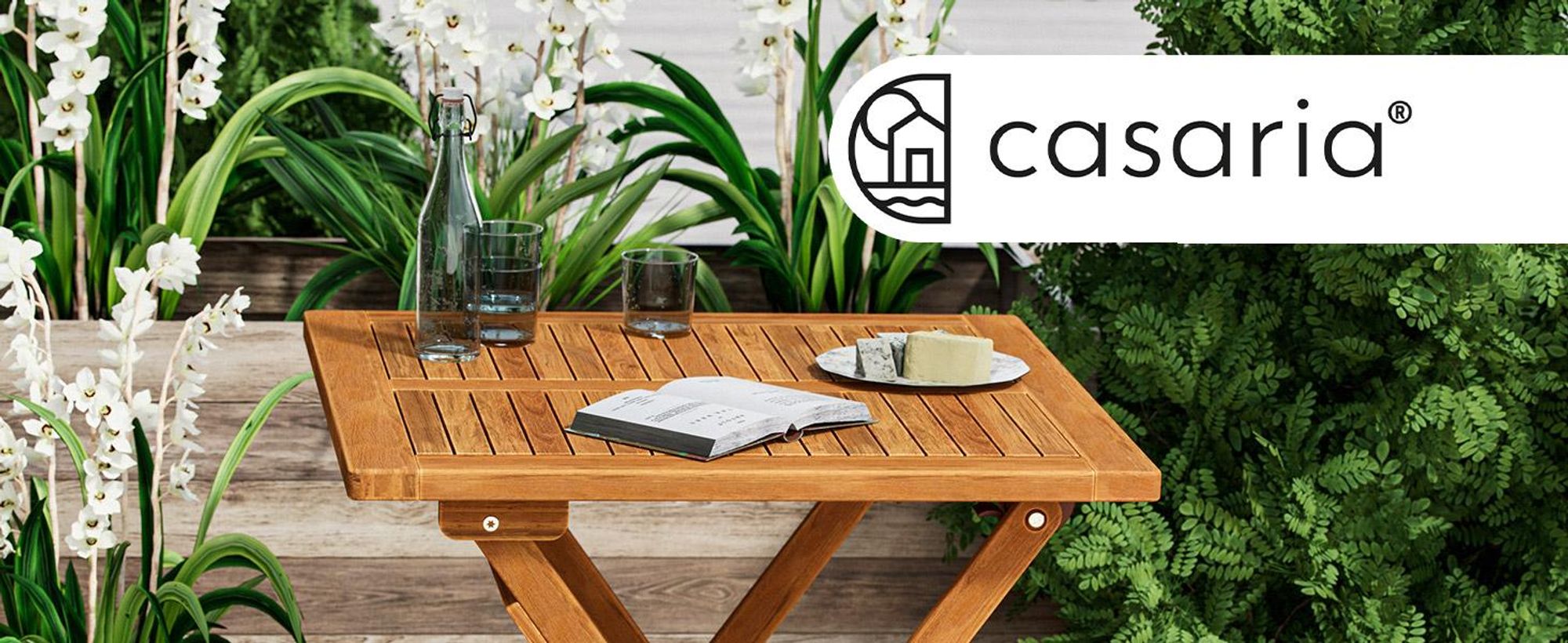 CASARIA® Beistelltisch klappbar, outdoor, FSC®-Zertifiziert 70x70x73