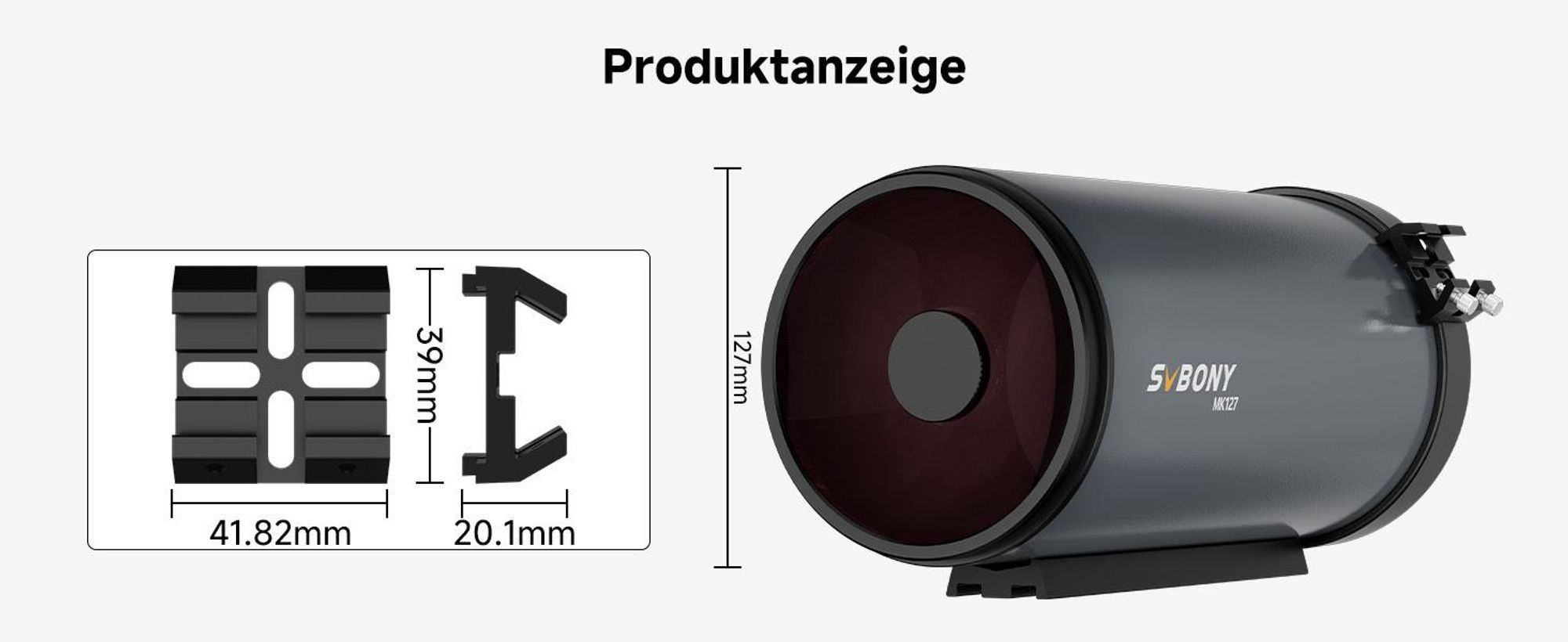 Svbony MK127 Astronomie Teleskop Set, mit SV188P Zenitspiegel dielektrischem Spiegel, 20mm Okular, SV182 6x30Sucherfernrohr Rechtwinkligem Winkel