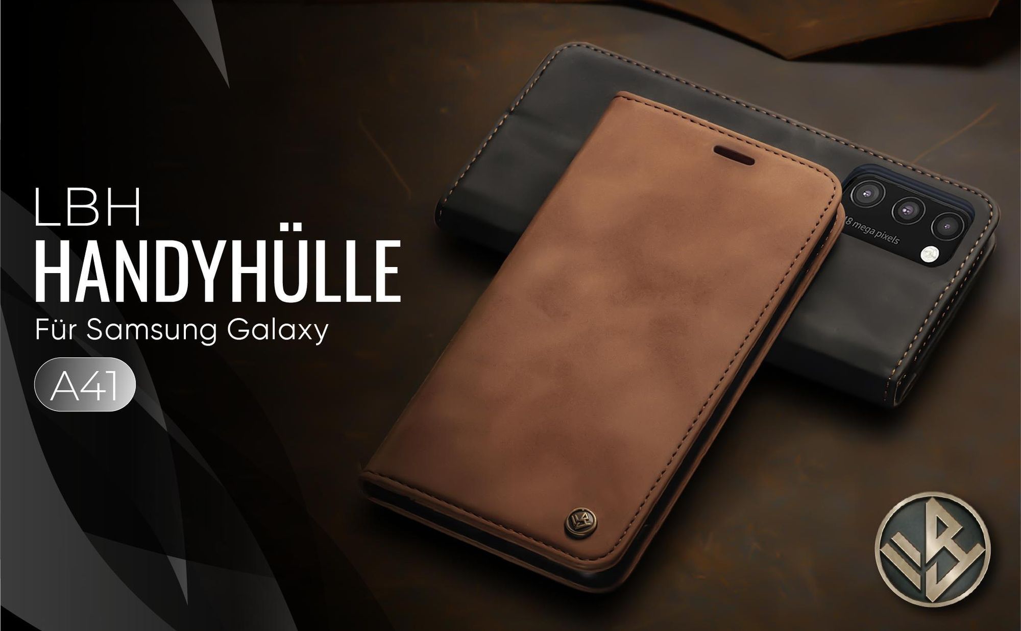 Hochwertige Klapphülle für Samsung Galaxy A41 im klassischen Design