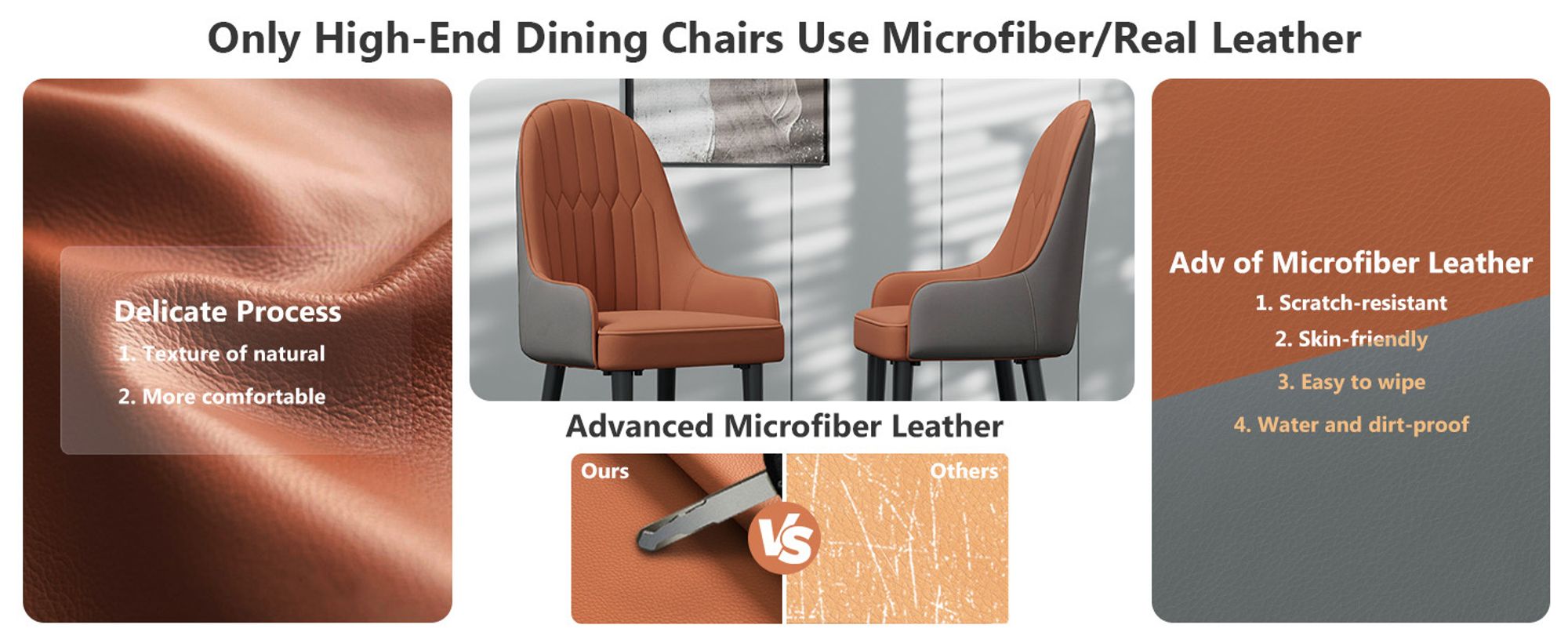 WISFOR 2er Set Esszimmerstühle Leder Metall Stühle mit Armlehne Ergonomische Esstisch Stühle  Küchenstühle 150 kg Gastronomie Stühle mit Rückenlehne