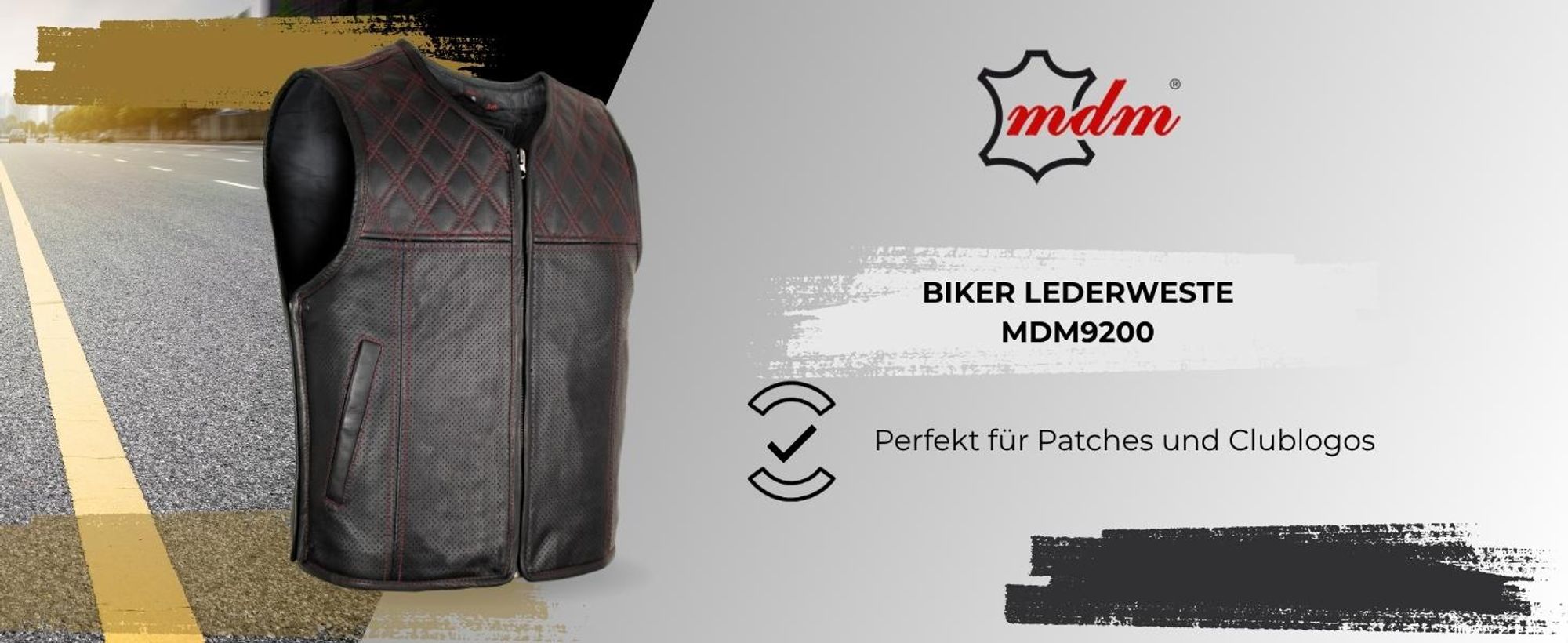 Herren Biker Hunter Stepp Lederkutte Lederweste Motorrad Custom Kutte Perforiert(2XL)