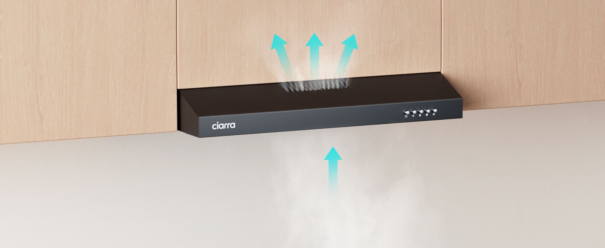 CIARRA A+ digestor podpultový 60 cm recirkulačný digestor podpultový 220 m³/h VM6903DB