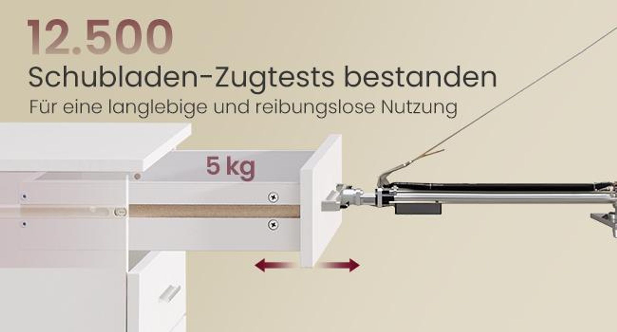 VASAGLE Rollcontainer, mobiler Aktenschrank, Schubladenschrank, Druckerständer, mit schraubenlosen Gleitschienen