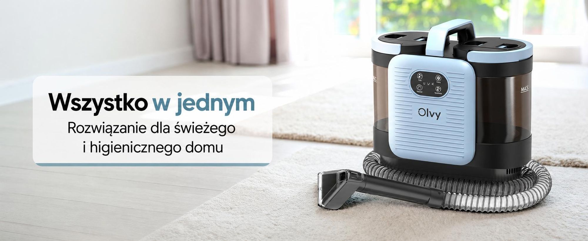 Odkurzacz parowy Olvy PRO – do czyszczenia mebli tapicerowanych i dywanów, w zestawie z akcesoriami oraz odkurzacz do dywanów, odkurzacz do czyszczenia na mokro do sof, materacy, samochodów i dywanów