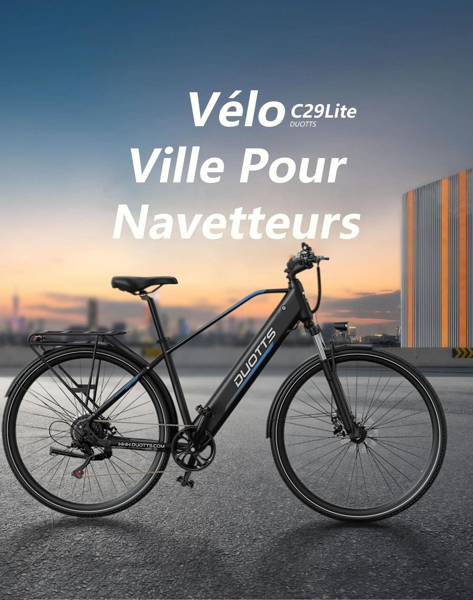 VšŠlo šŠlectrique Duotts C29 Lite - Moteur 250W Batterie 36V13AH 27.5 Pouces Frein š€ Disque - Bleu Noir