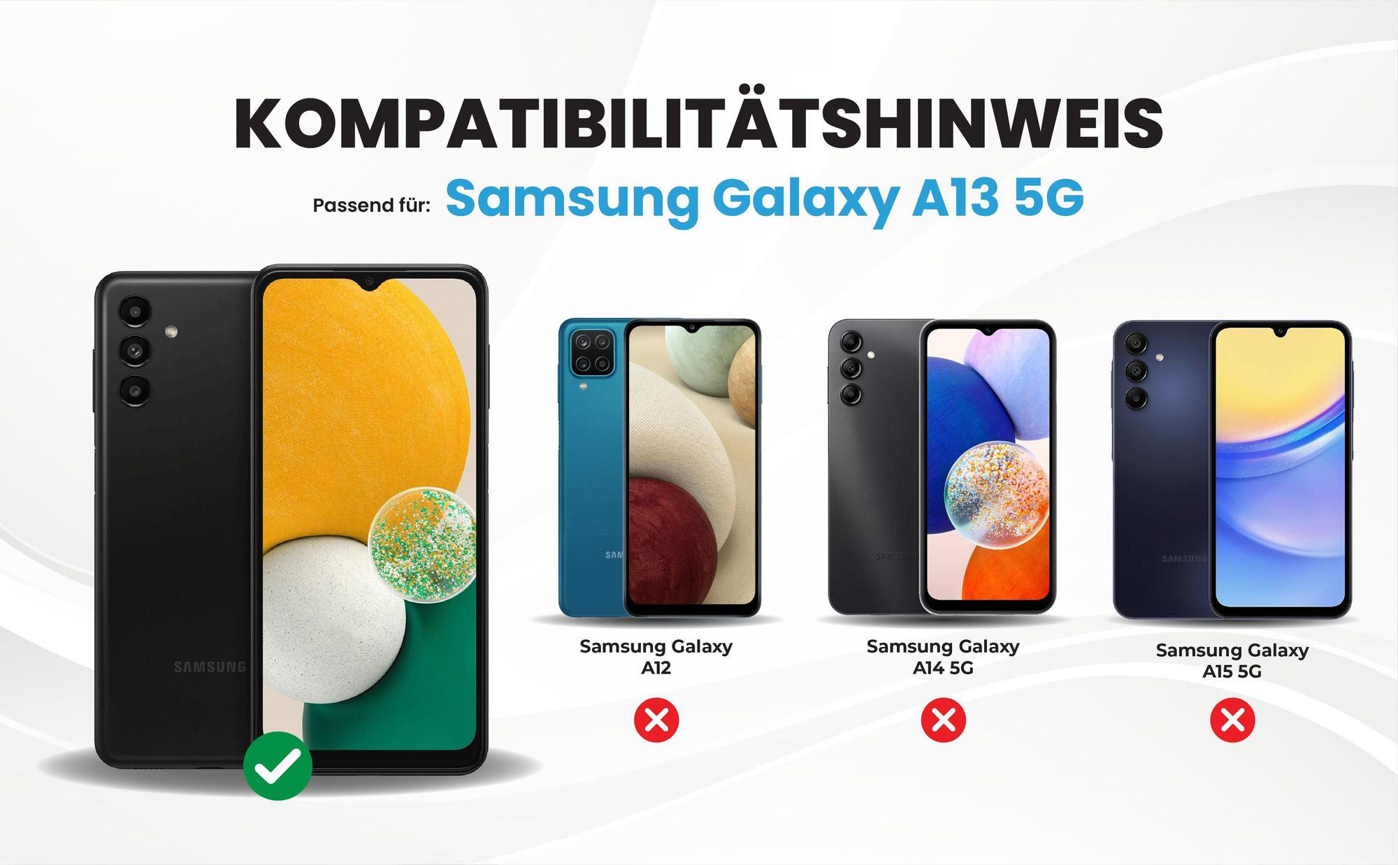 Kompatibilitätshinweise Hülle für Samsung Galaxy A13 5G