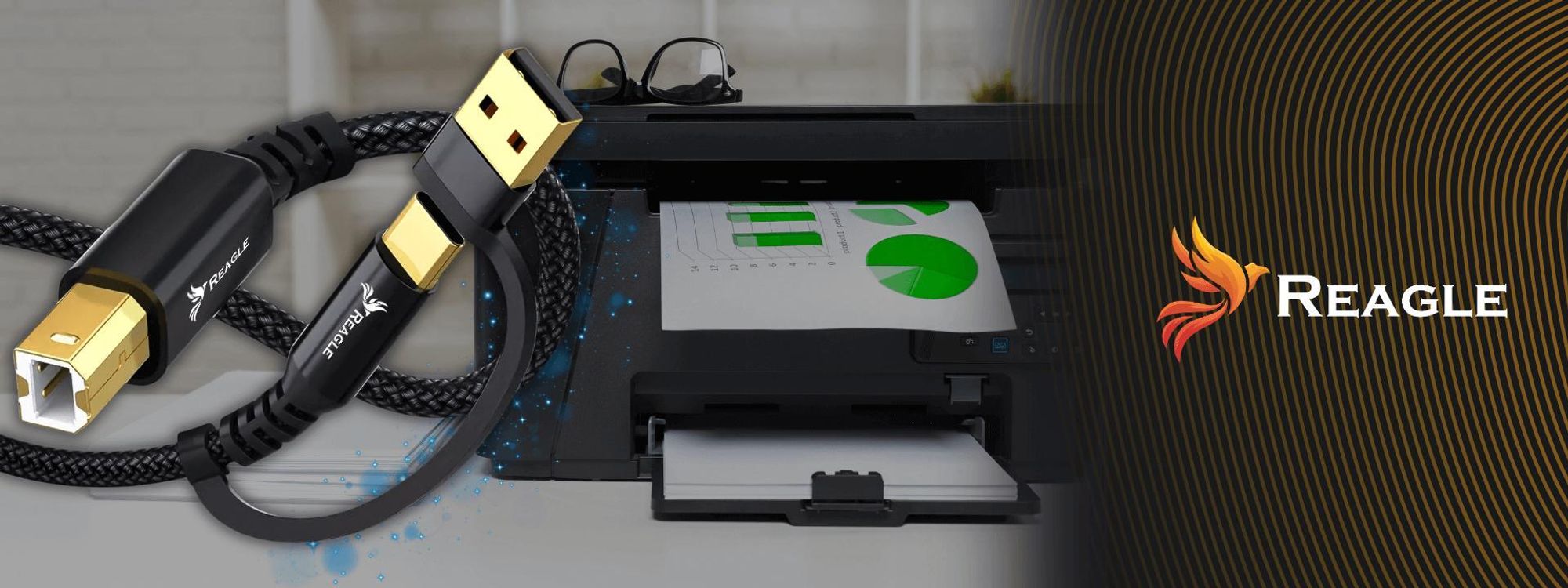 USB Drucker Kabel 2m 2in1 Stecker USB C und USB A auf USB B für Scanner Fax Plotter Kompatibel mit HP Canon Brother Epson Reagle Hochwertig