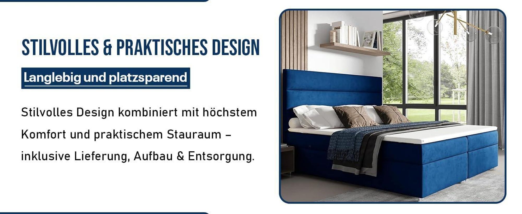 Best for Home Boxspringbett mit Bettkasten Trinity K-1 Bonellfederkern inkl. Topper, mit Lieferung, Aufbau & Entsorgung 180x200-Braun