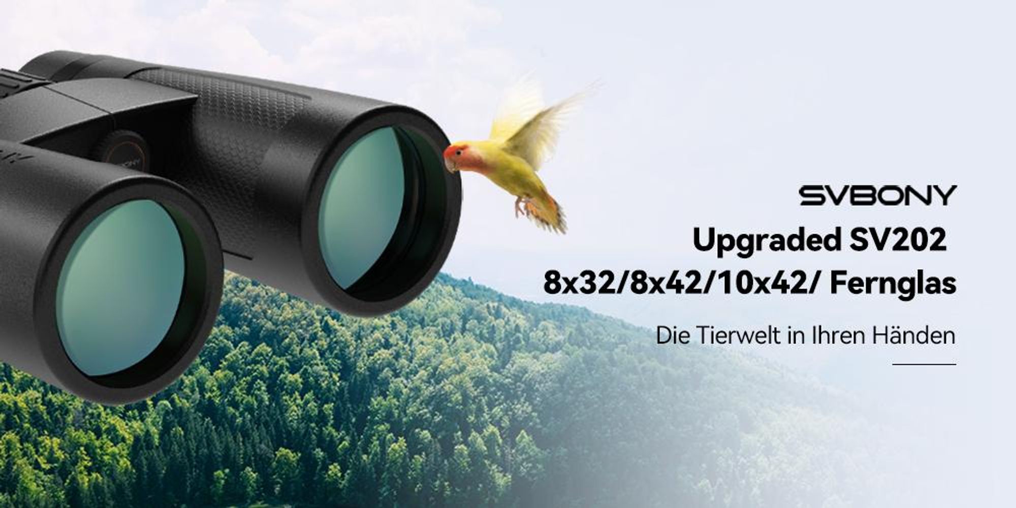 Svbony SV202 Upgraded 8x32 ED Fernglas, BAK4 Prisma FMC Objektiv, IPX7, Phasenkorrektur, Dielektrische Prismenbeschichtung, für Vogelbeobachtung