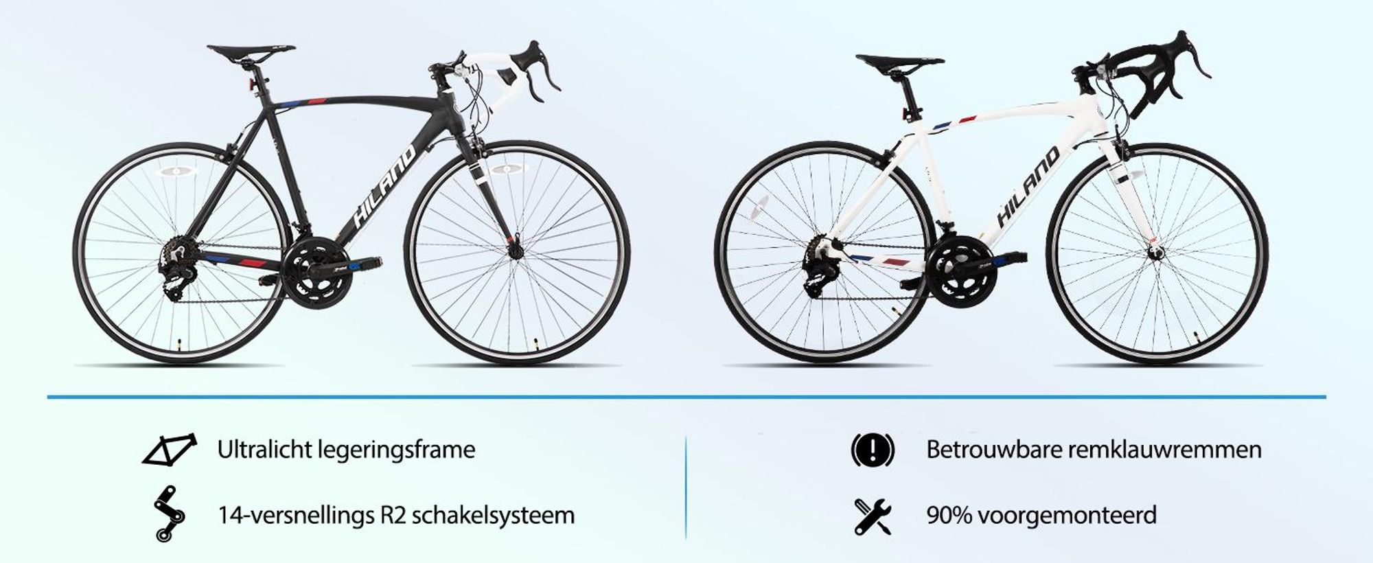 HILAND Alliance 1.0 Racefiets 700C, Aluminium frame, remklauwremmen, voor stadsritten en lange afstanden