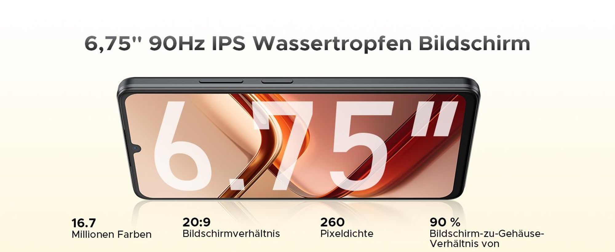 DOOGEE Note 58 Smartphone Handy, Android 16, 6,75" 90Hz, 6250mAh Akku, 32GB RAM+128GB ROM, 4G, 16MP, NFC, Gesichtserkennung, ohne Vertrag