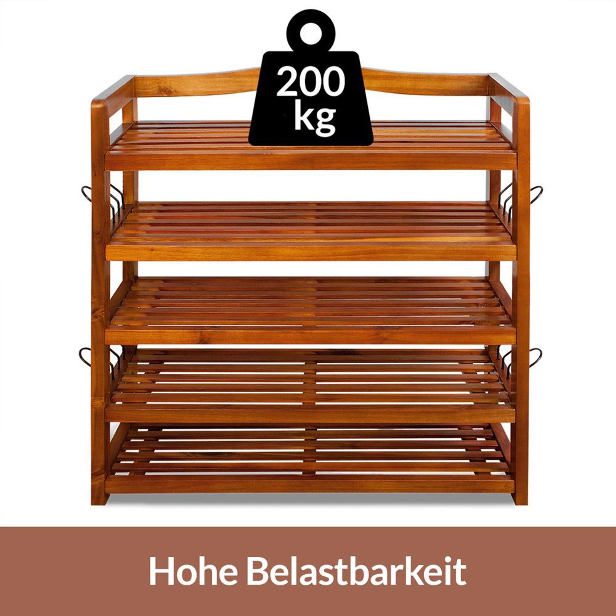 CASARIA Schuhregal aus Holz mit 5 Ebenen