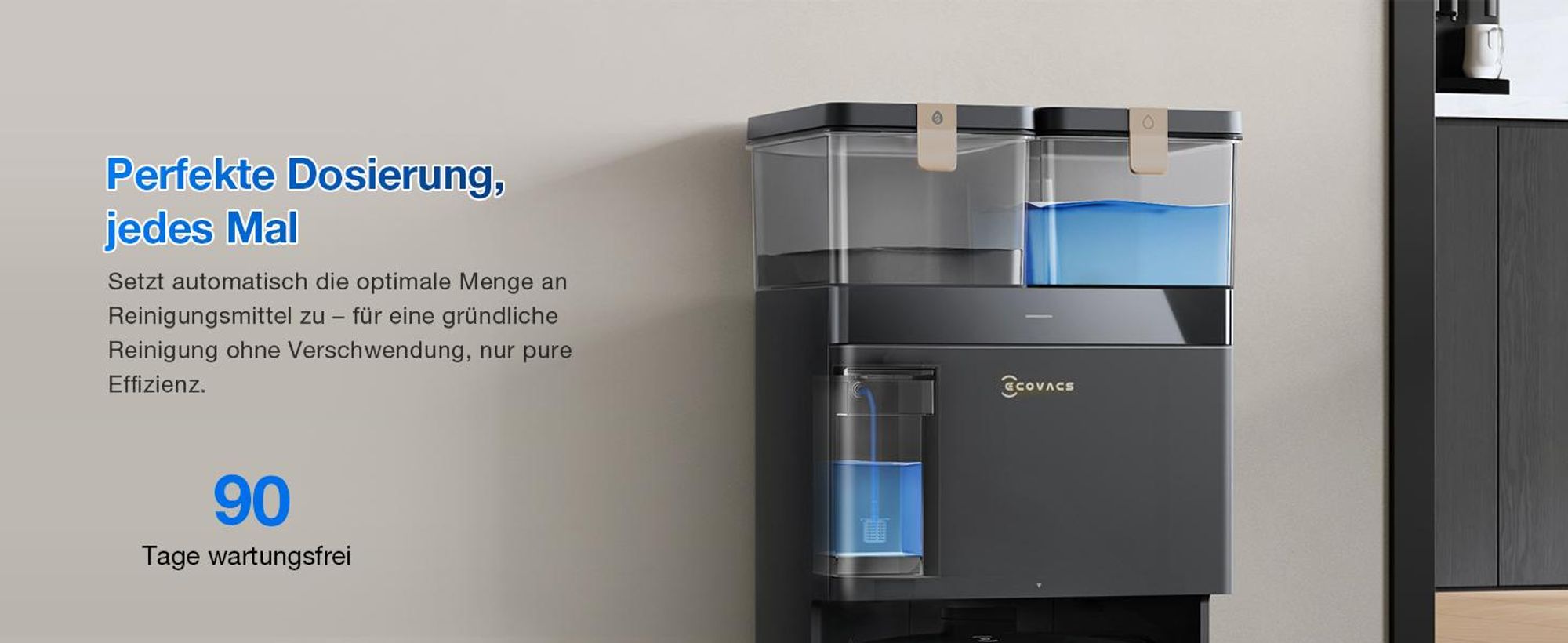 ECOVACS DEEBOT T50 PRO Omni Gen3 Care kit Staubsauger Roboter mit Wischfunktion (Enthält 2 zusätzliche Wischpads, 3 Filter und 3 Staubbeutel) Schwarz