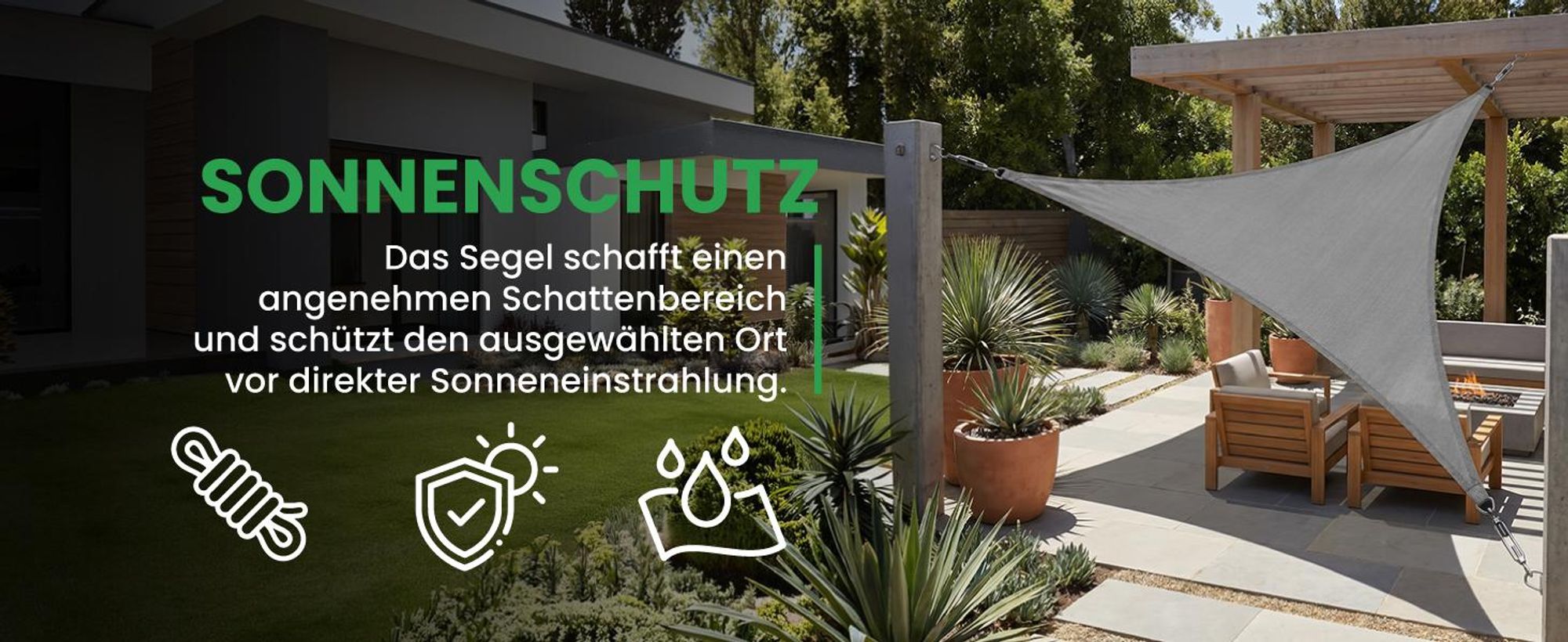 dreieckig Sonnensegel 4x4x4 Meter Wasserdichter auf Balkon Terrasse Patio