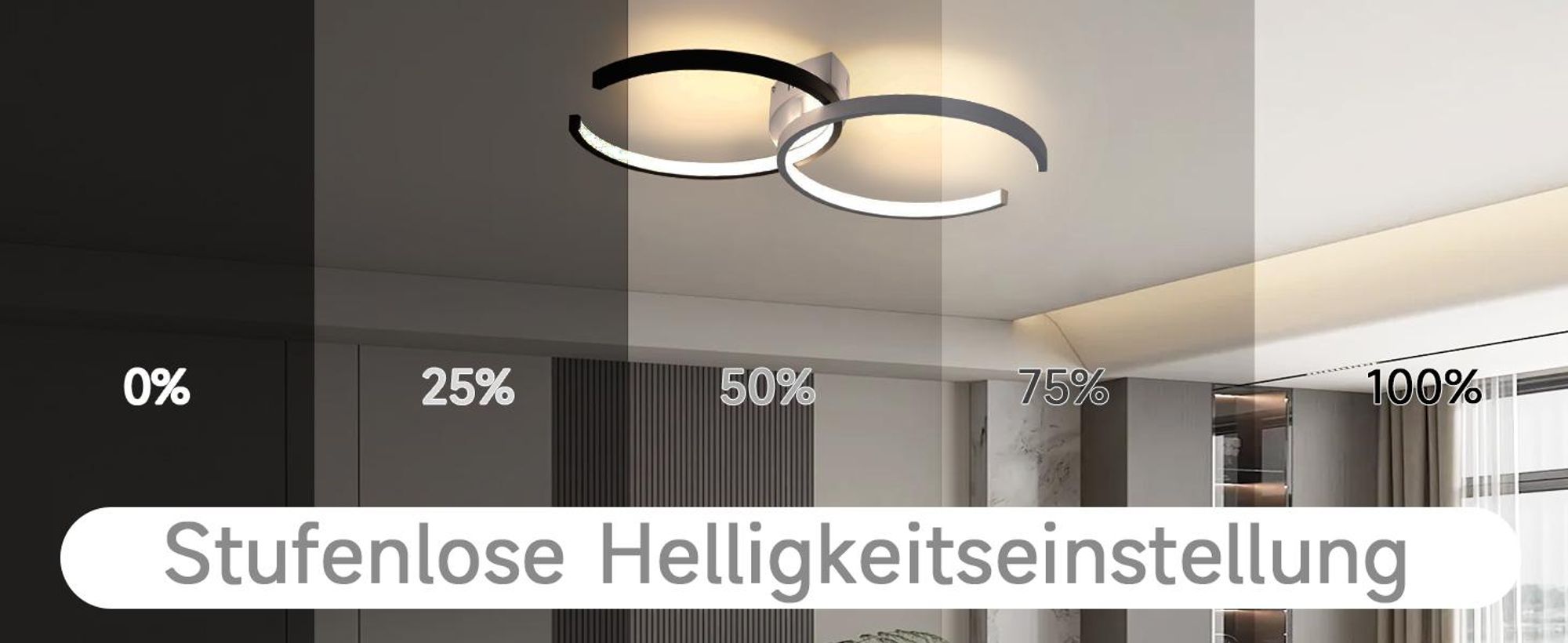 ZMH Lampa sufitowa LED 55 cm 37W ściemnialna z pilotem Lampa do salonu Lampa do jadalni Lampa do sypialni Lampa do łazienki