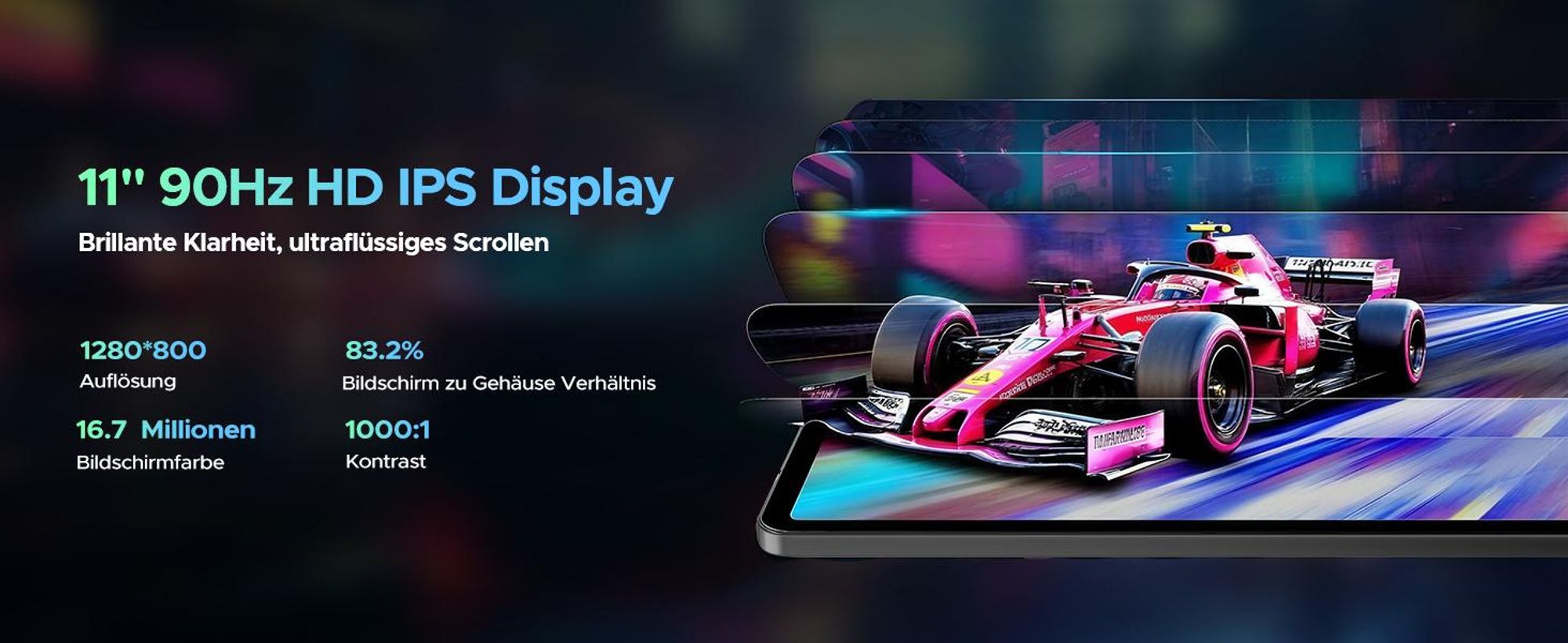 DOOGEE U11 Android 16 Tablet 11 Zoll, 16GB RAM+128GB ROM (2TB TF),  Unisoc T7200 Octa-Core, 8580mAh Akku, Widevine L1, Face ID, GPS, 3,5mm Klinke