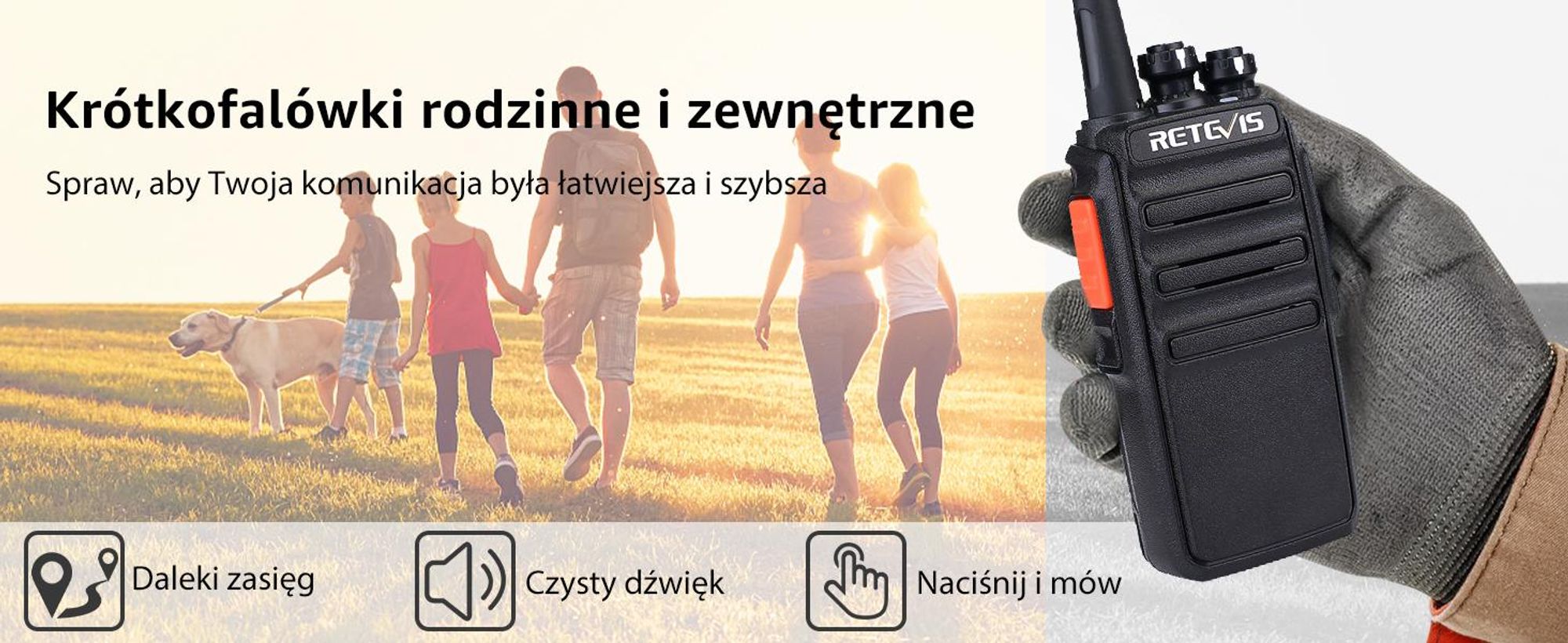 Retevis RT24 Plus Walkie Talkie zestaw 4 z akumulatorem, radiotelefony PMR446 z zestawem słuchawkowym, 3 km, 16 kanałów, ochrona przed warunkami atmos