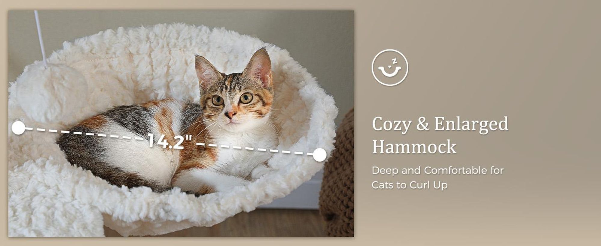 PURPURRA 123 cm Moderner Katzenbaum Turm für große Katzen mit Blumen-Sitzstange, natürliches Massivholz Katzenkratzbäume