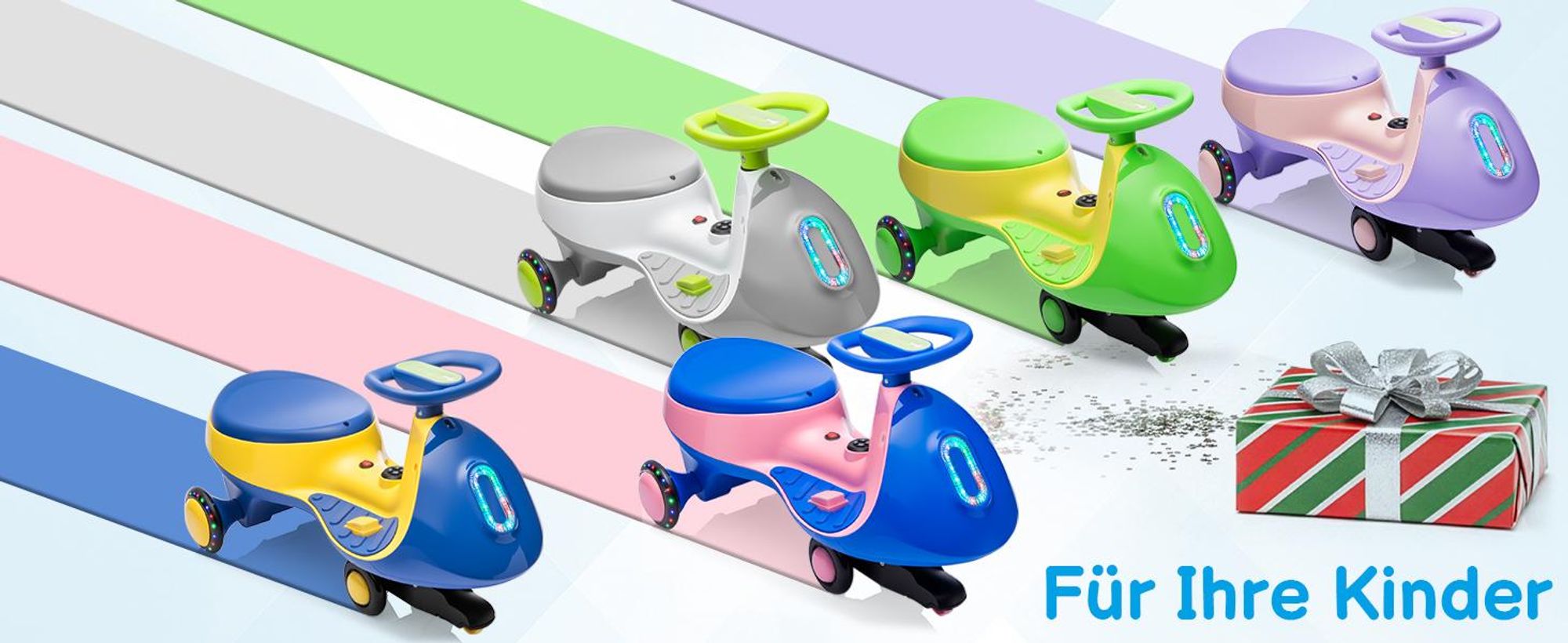 Kinder-Elektroauto 12V, Elektrisches Rutschauto mit Pedal, 2 Geschwindigkeiten und Kippschutz, Bluetooth, für Kinder ab 3 Jahren, Lila & Rosa