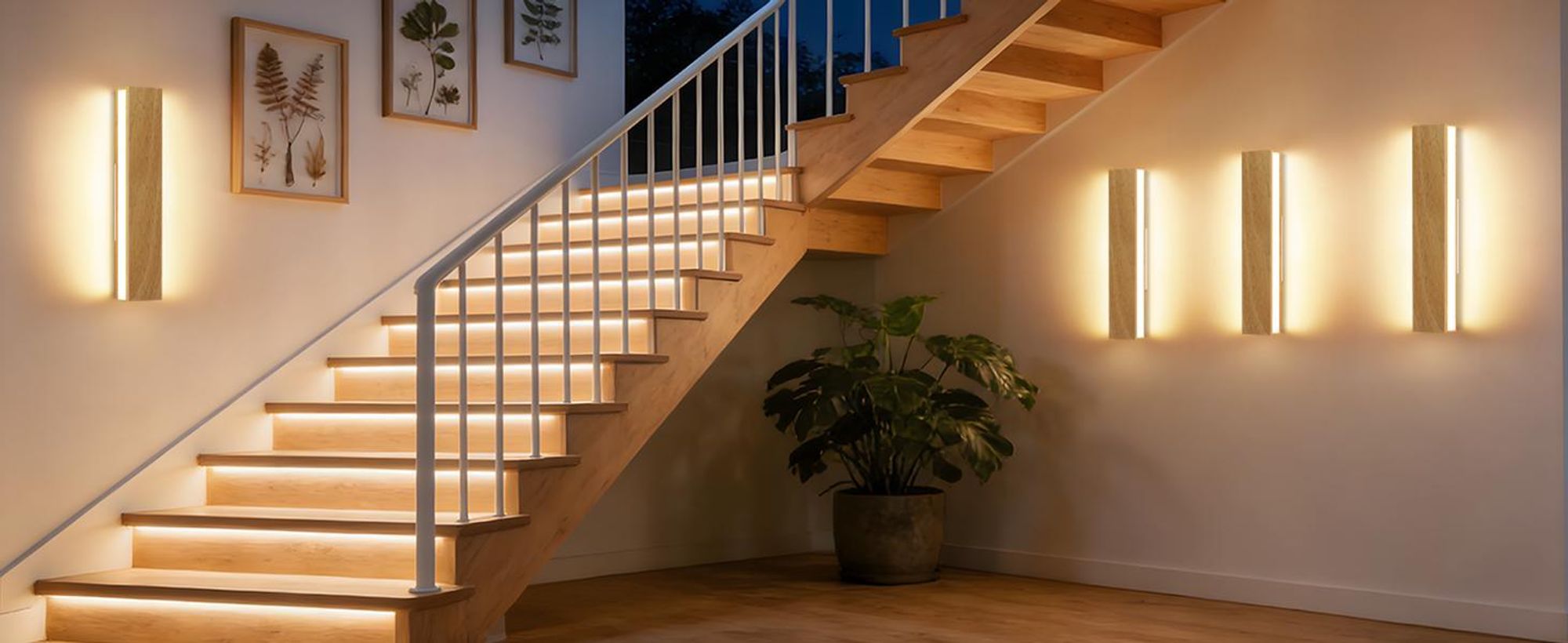 ZMH LED Wandleuchte innen 10W Wandlampe 32CM Holz Flurlampe Up Down Treppenhauslampe Indirekt 3000K Warmweiß drehbar Wandbeleuchtung für Wohnzimmer