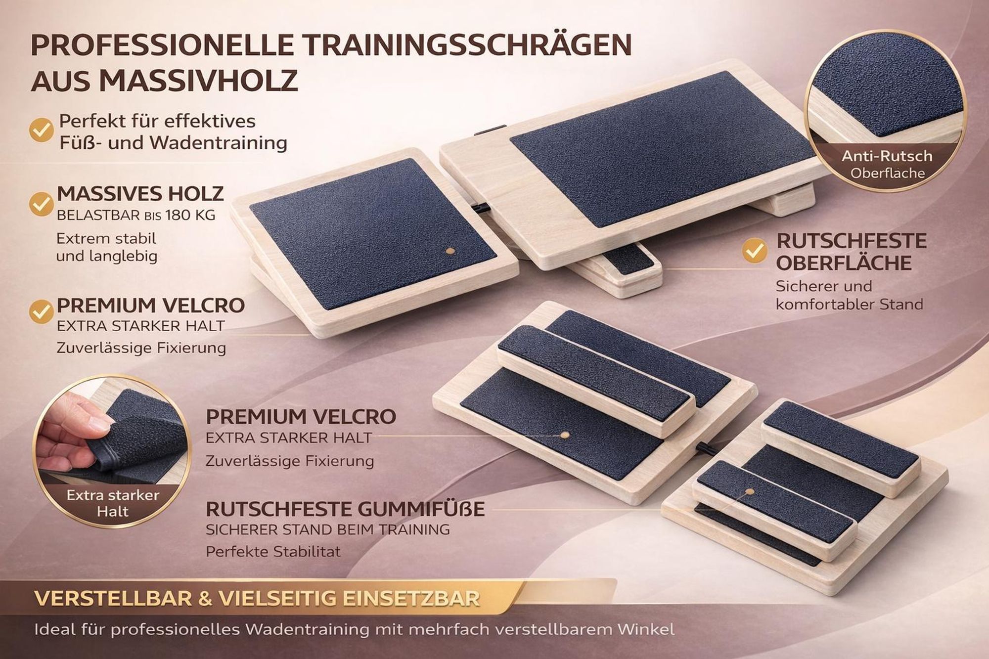 Balance Board Holz Balancegerät l Wackelbrett Training Gleichgewicht Koordination Fitness Sportgerät Haltungskorrektur Core Training