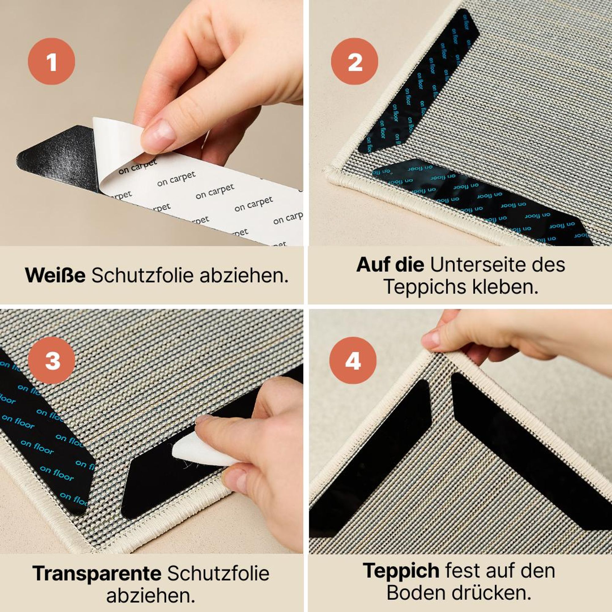 Rutschfeste Teppichunterlagen, Teppichstopper für sicheren Halt