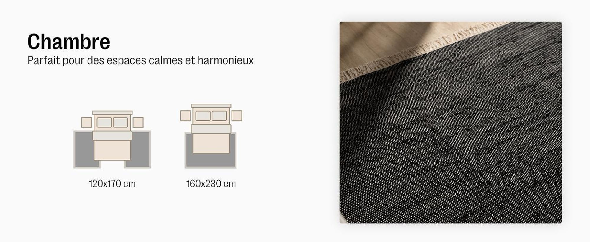 benuta tapis en coton Tom Noir/Blanc 80x250 cm couloir scandinave pour salon à coton rectangulaire