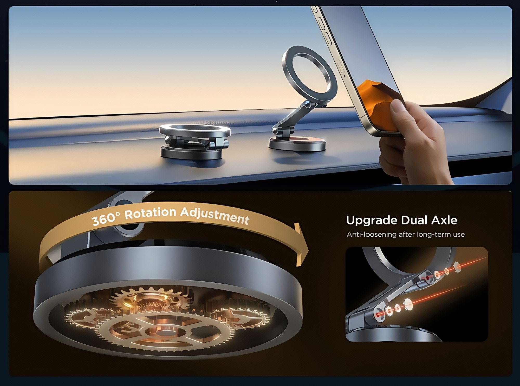 Magnetischer Telefonhalter für Auto mit starken Magneten, 360° verstellbaren iPhone Autohalterungen, Autozubehör, für iPhone 16 15 14 13 12 ProMaxPlus